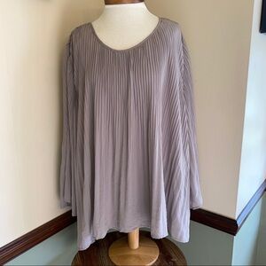 Simply Emma Accordion Pleated‎ Blouse Bell Sleeve 3X